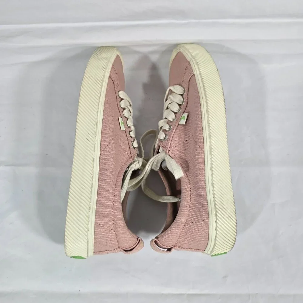 Cariuma Pink Canvas Sneakers Women Size 9.5 Lace Up Low Top Casual Eco Friendly